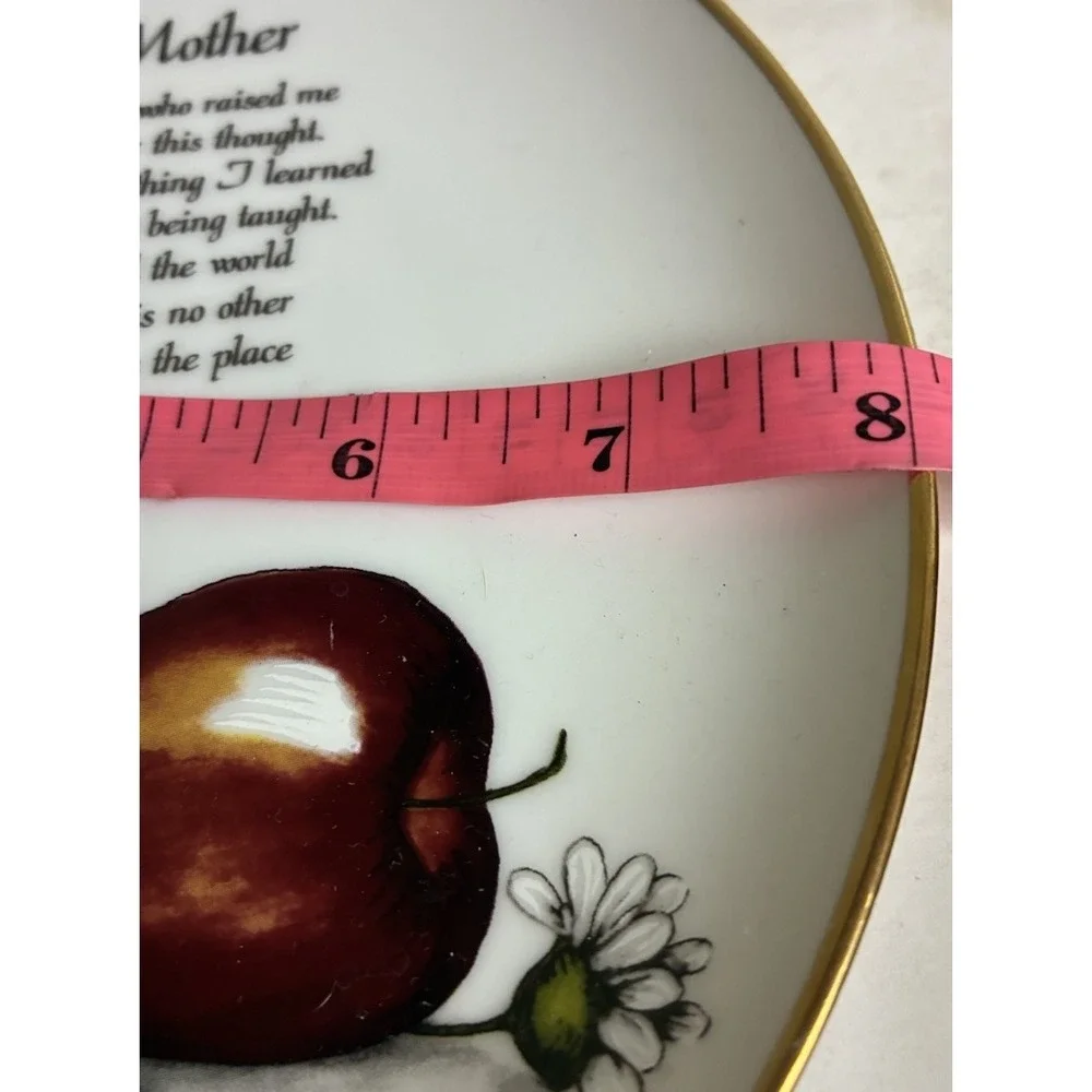 Mother's Day Plate Keepsake Apples Flowers‎ Daisies 8